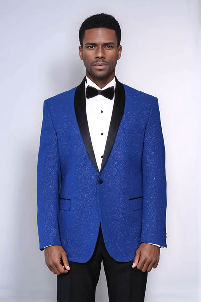 Shawl Lapel Navy Blue Men Dinner Jacket - Wessi