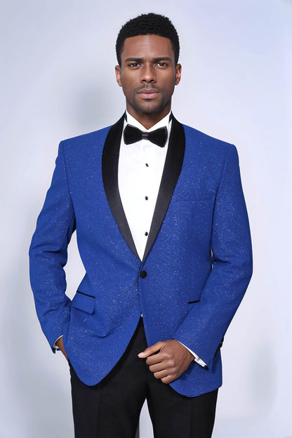 Shawl Lapel Navy Blue Men Dinner Jacket - Wessi