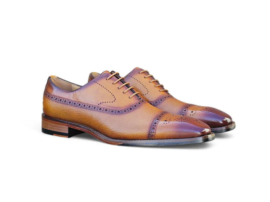 Cap Toe Oxford Leather Sole - My Men's Shop