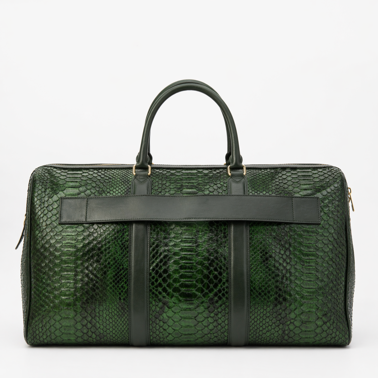 The Velar Green Hand-Painted Python Leather Weekender Bag