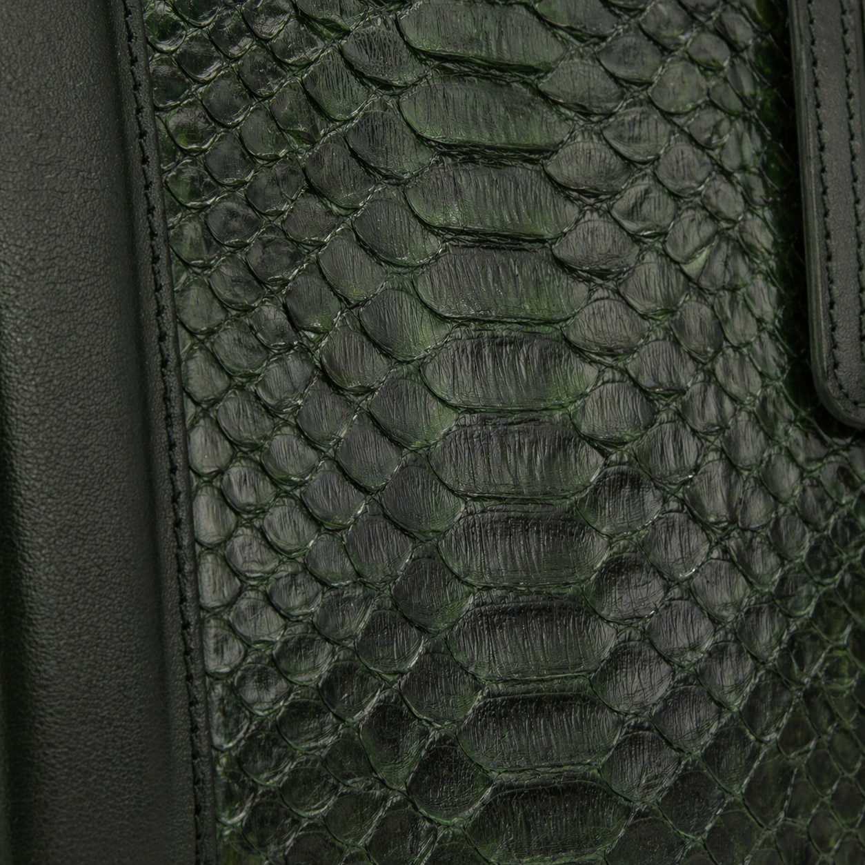 The Velar Green Hand-Painted Python Leather Weekender Bag