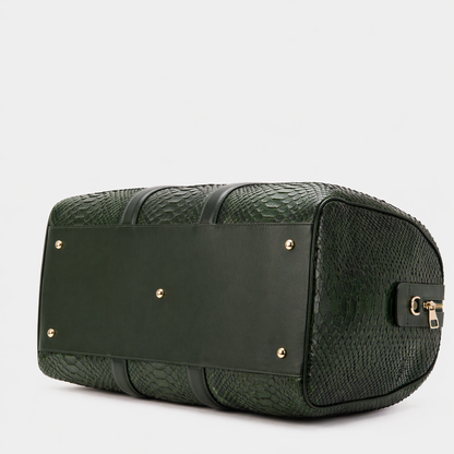 The Velar Green Hand-Painted Python Leather Weekender Bag