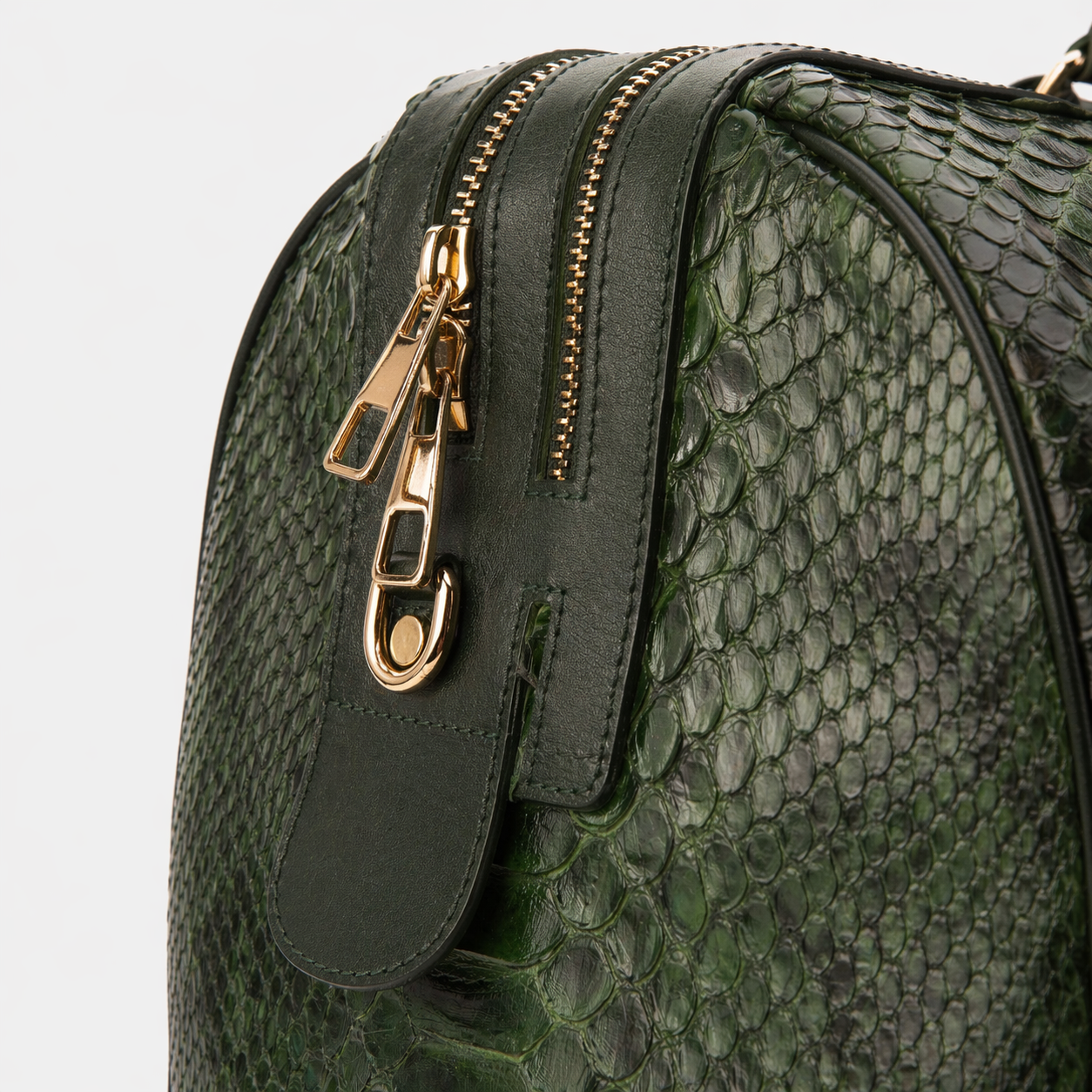 The Velar Green Hand-Painted Python Leather Weekender Bag