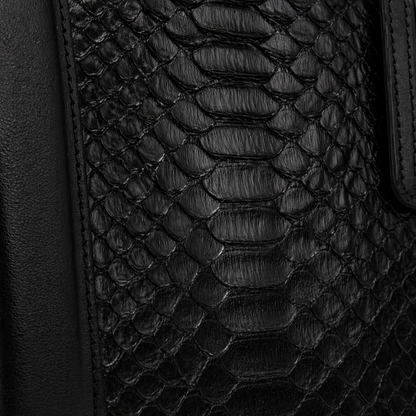 The Velar Black Hand-Painted Python Leather Weekender Bag