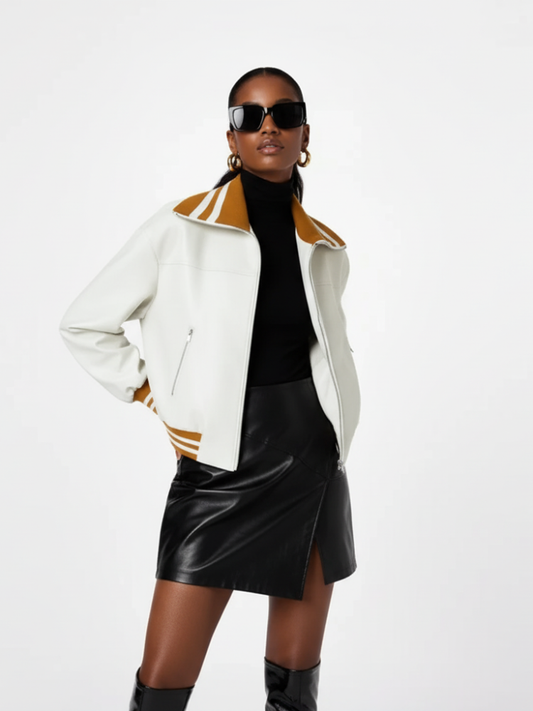 Color-block PU Leather Jacket, Soho | Women - BYMANYC ® New York - My Men's Shop