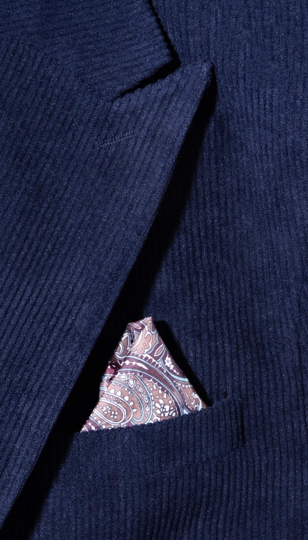 The Cordell Navy 2pc Cotton Corduroy Notch Lapel Suit