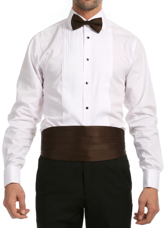 Satine Brown Bow Tie & Cummerbund Set