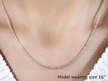 Cadena de Oro Amarillo de 14k con Brillo de 1,5mm