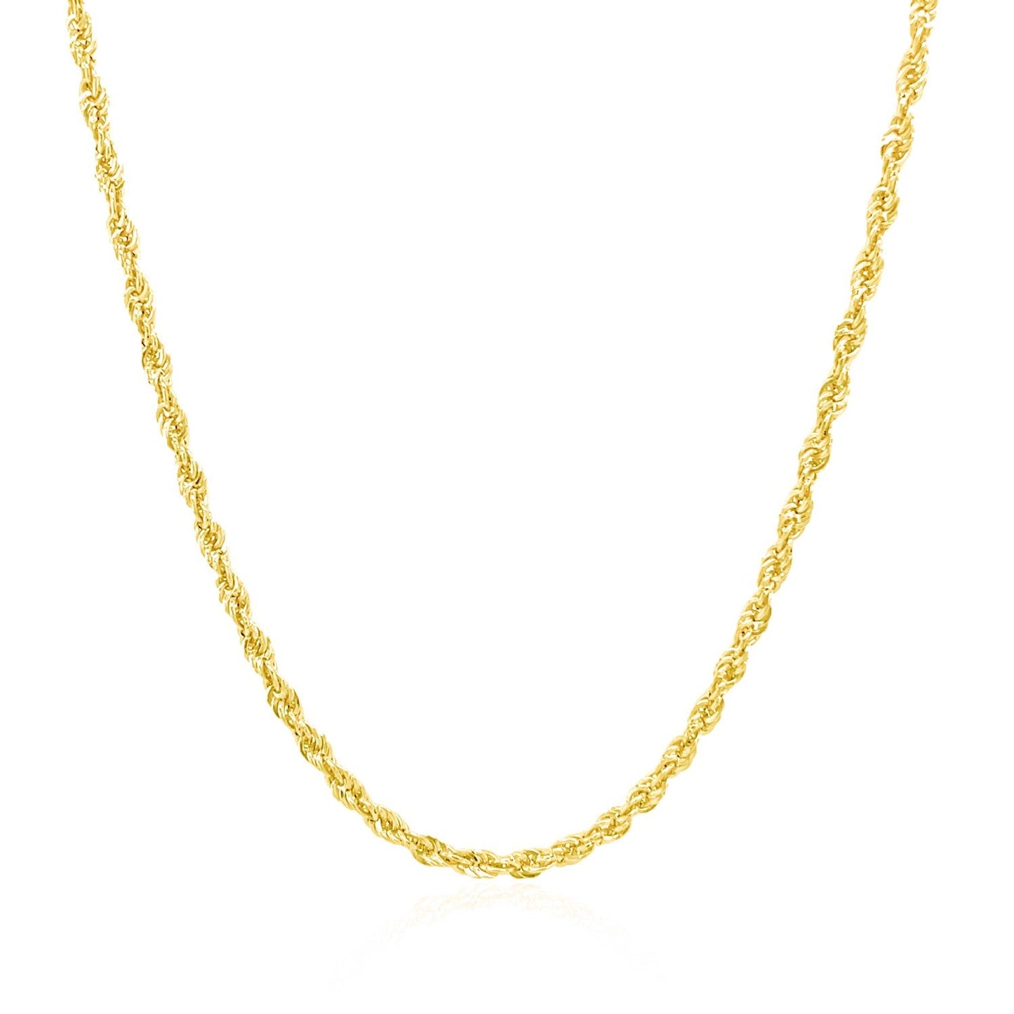 Cadena estilo cuerda de oro amarillo de 14k de 2.0mm