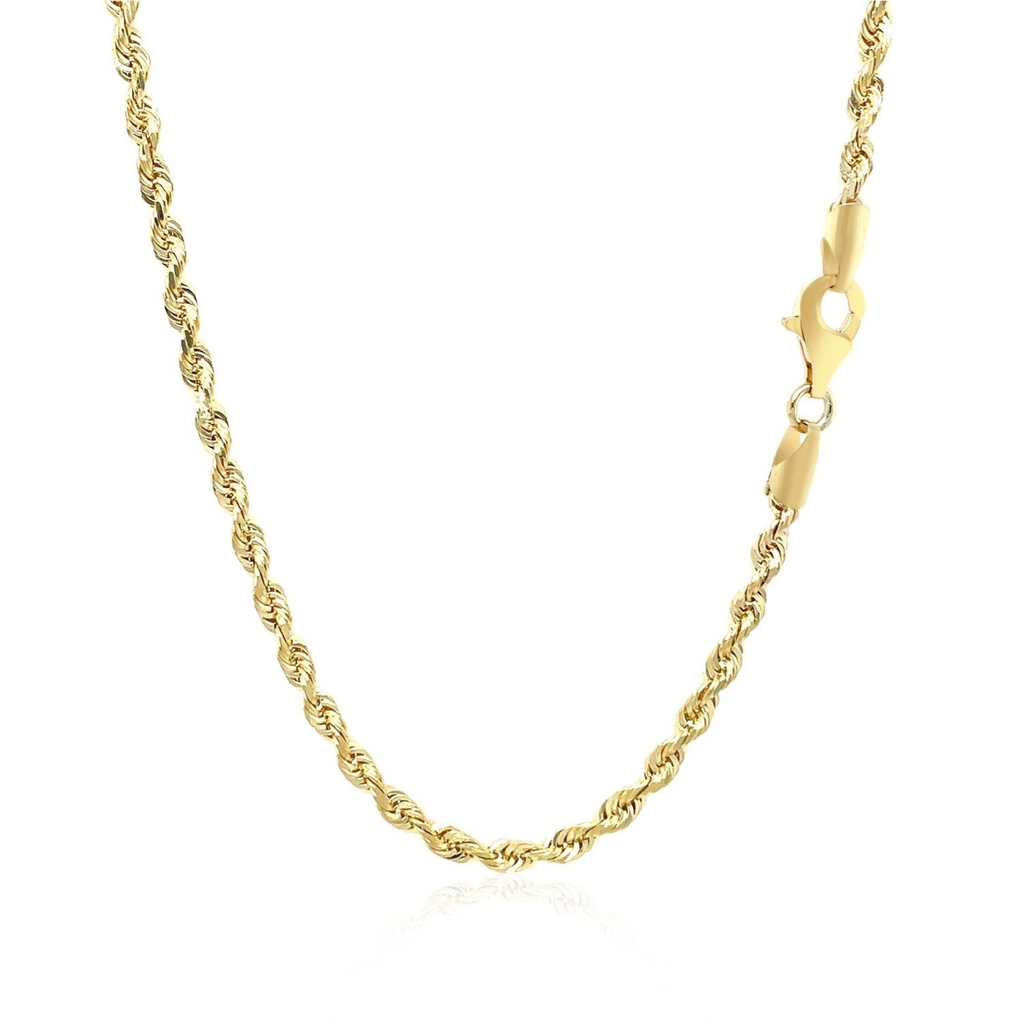 Cadena de oro amarillo macizo de 10k con corte de diamante de 2.75mm