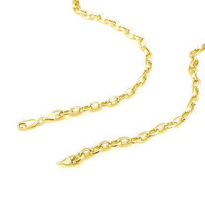 Cadena Rollo Ovalada de Oro Amarillo de 14k y 4.6mm