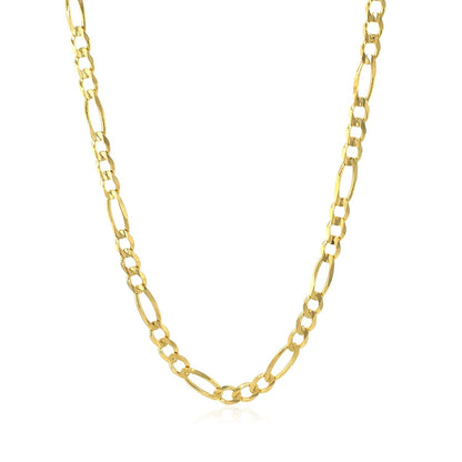 Cadena Eslabón Cubano Sólida de Oro Amarillo de 14k de 3.8mm