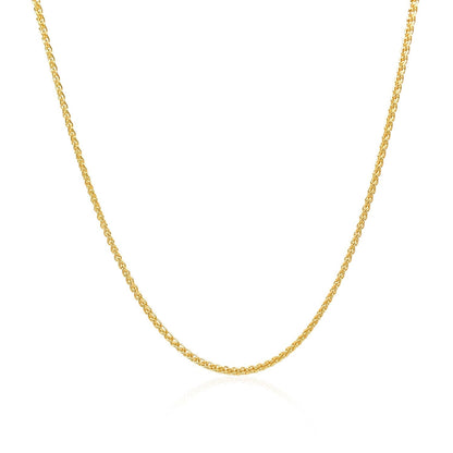 Cadena redonda de oro amarillo de 14k y 1.2mm