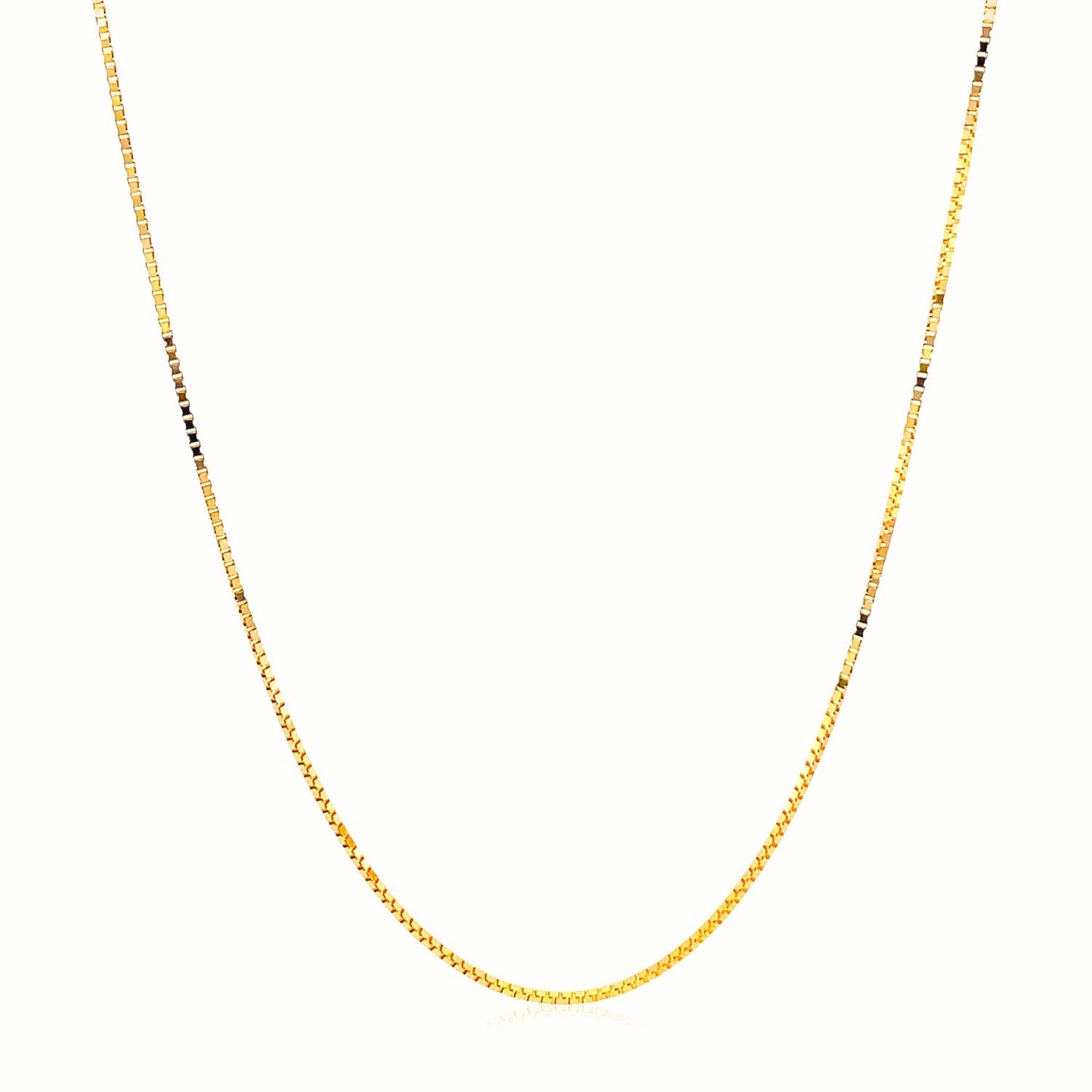 Cadena de caja ajustable de oro amarillo de 14k 0.7mm