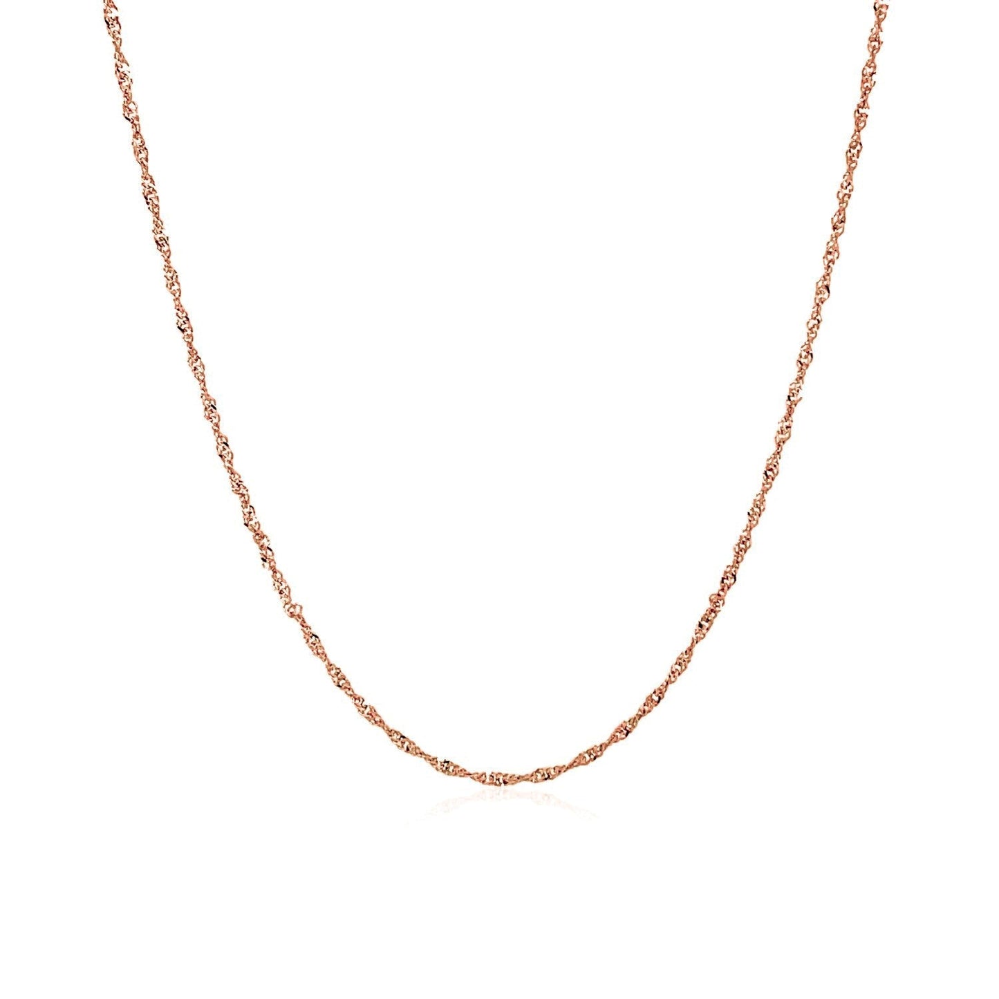 Cadena Singapur de oro rosa de 14k y 1,0 mm