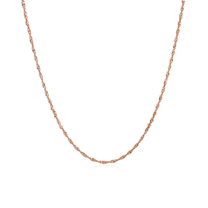 Cadena Singapur de oro rosa de 14k y 1,0 mm