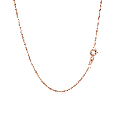 Cadena Singapur de oro rosa de 14k y 1,0 mm