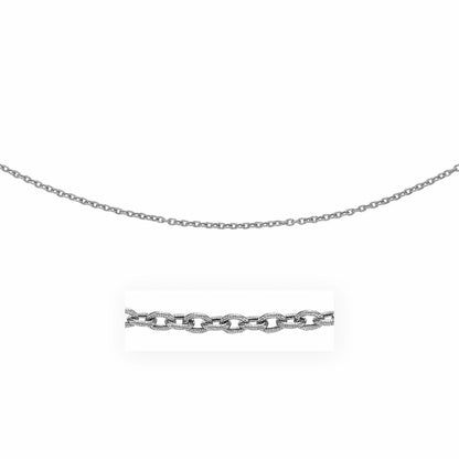 Cadena de oro blanco de 14k de 3,5 mm con eslabones texturizados
