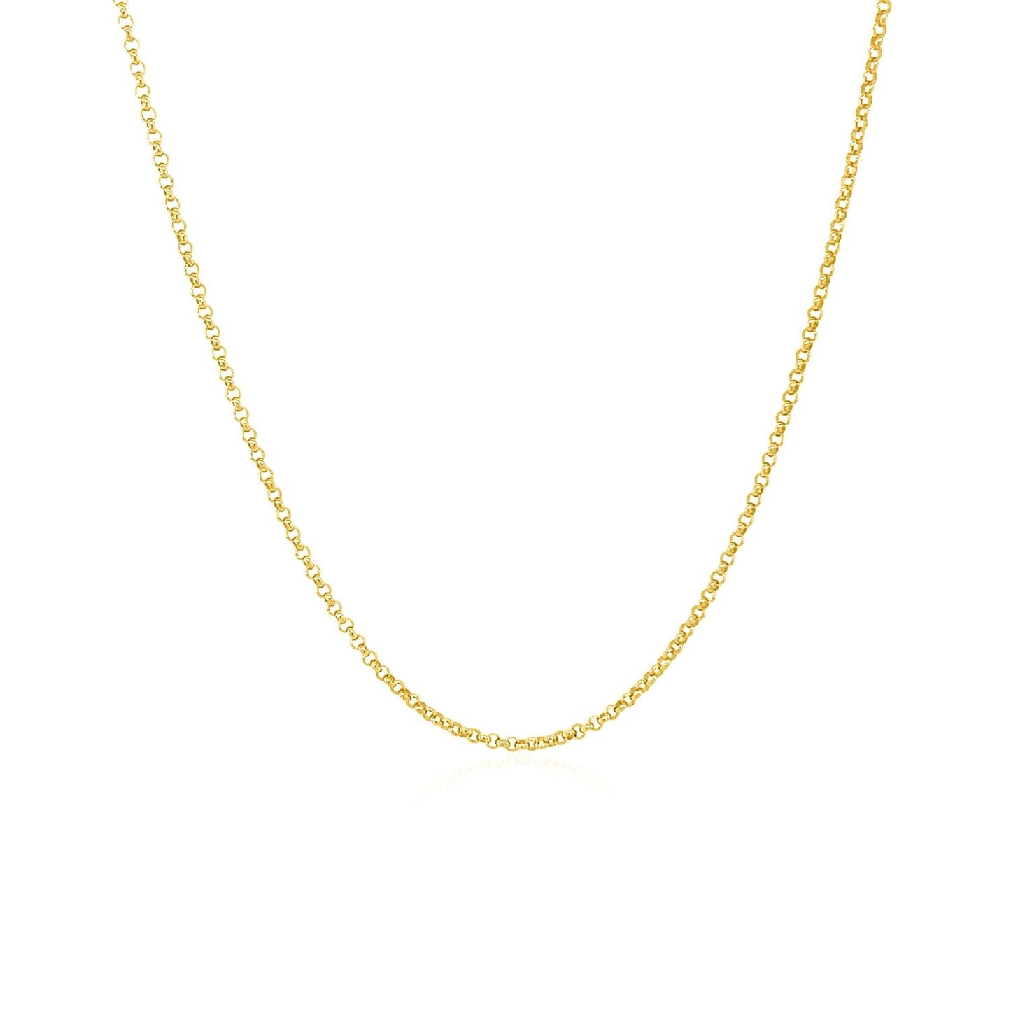 Cadena Rolo de Oro Amarillo de 14k con Corte de Diamante de 1.1mm