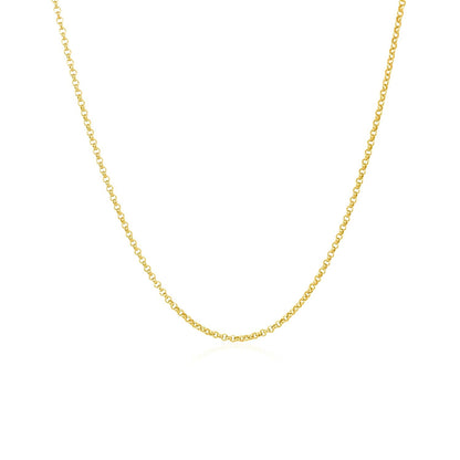 Cadena Rolo de Oro Amarillo de 14k con Corte de Diamante de 1.1mm