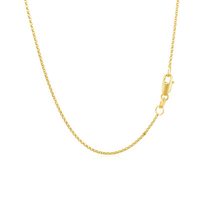 Cadena Rolo de Oro Amarillo de 14k con Corte de Diamante de 1.1mm