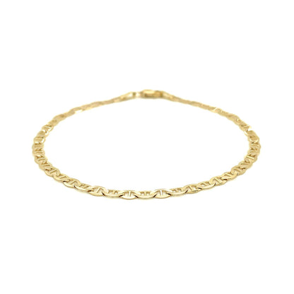 Pulsera Mariner de oro amarillo de 14k y 3,2 mm