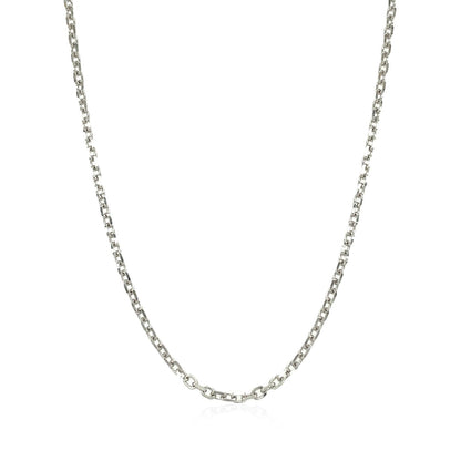 Cadena de eslabones tipo cable de 14k en oro blanco con corte de diamante de 1.8mm