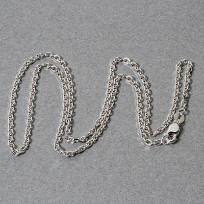 Cadena de eslabones tipo cable de 14k en oro blanco con corte de diamante de 1.8mm
