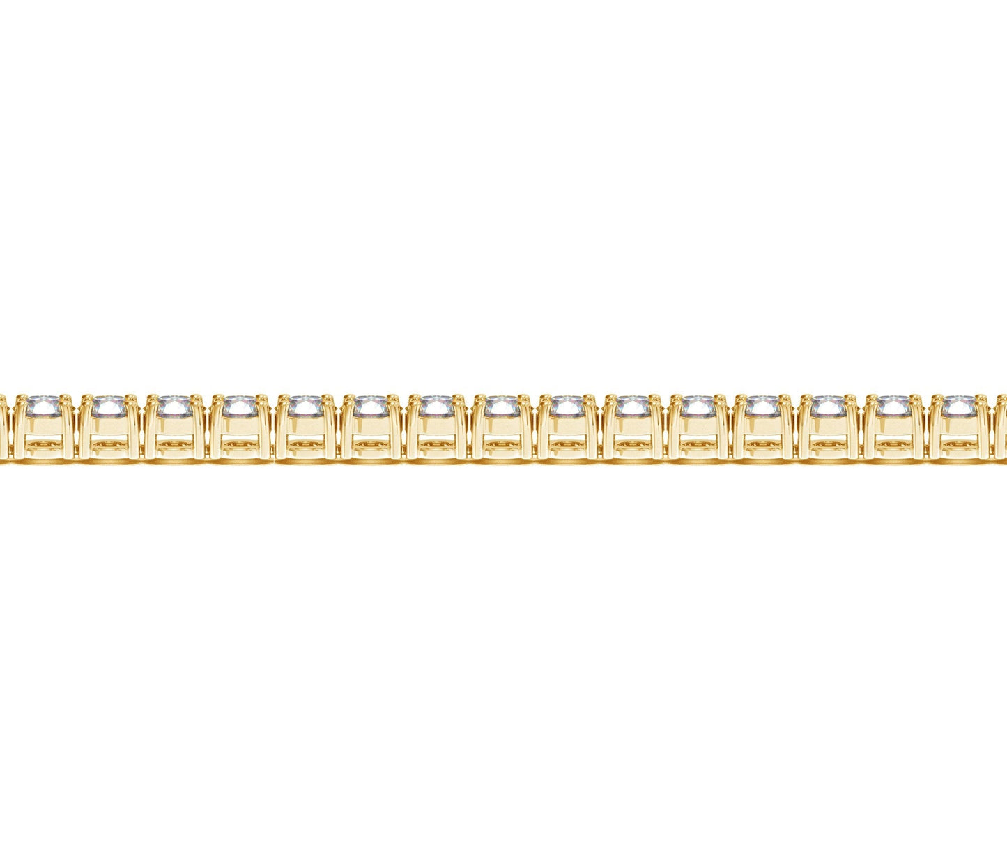 Pulsera de tenis de oro amarillo de 14 quilates con diamantes redondos cultivados en laboratorio (10 ct. de peso total F/G VS2/SI1)