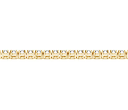 Pulsera de tenis de oro amarillo de 14 quilates con diamantes redondos cultivados en laboratorio (10 ct. de peso total F/G VS2/SI1)