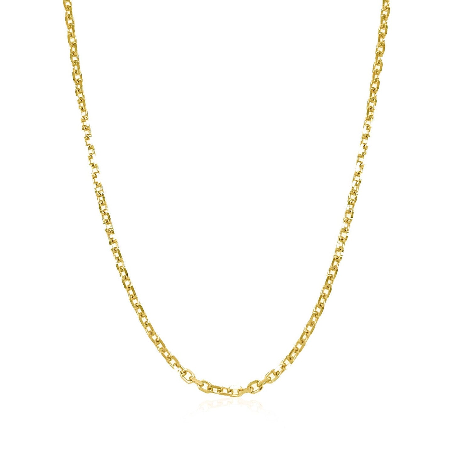 Cadena de Eslabones de Cable de Oro Amarillo de 14k con Corte de Diamante de 1.8mm