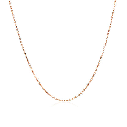 Cadena de eslabones tipo cable con corte de diamante de oro rosa de 14k y 0,8 mm