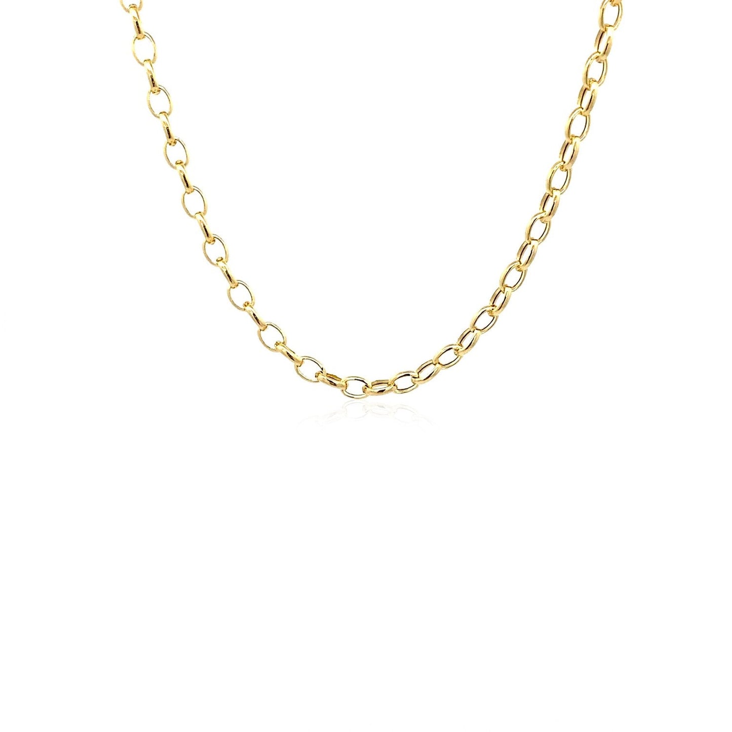 Cadena Rolo Ovalada de Oro Amarillo de 14k y 3.2mm