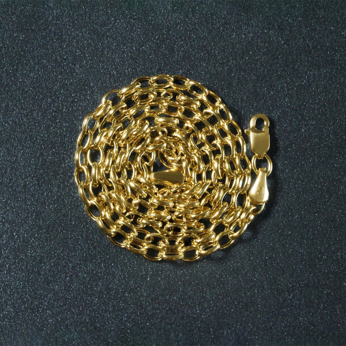 Cadena Rolo Ovalada de Oro Amarillo de 14k y 3.2mm