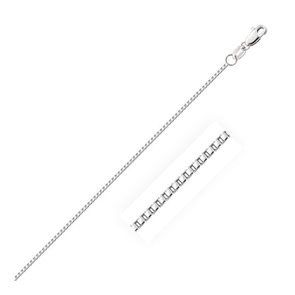 Cadena octogonal de oro blanco de 10k y 1.2mm
