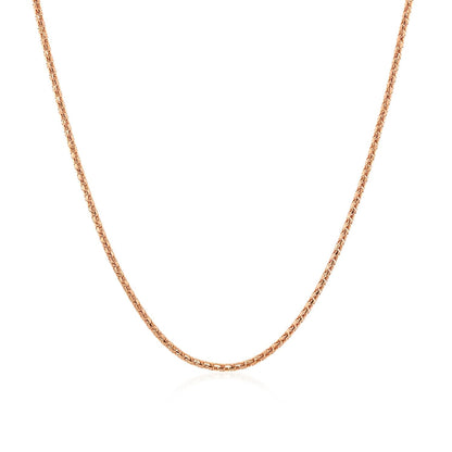 Cadena de palomitas ajustable de oro rosa de 14k y 1,3 mm