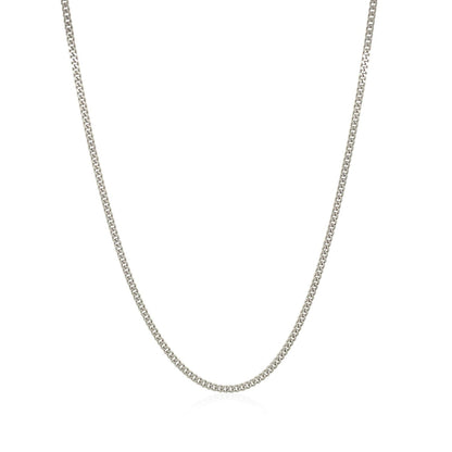 Cadena Gourmette de Oro Blanco de 10k y 1,5mm