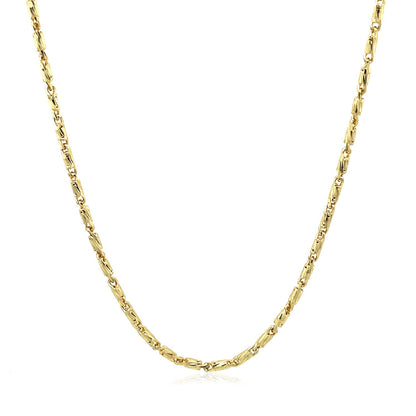 Cadena con colgante de eslabones calados corte diamante en oro amarillo de 14k (1,5 mm)