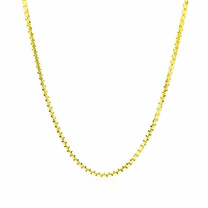 Cadena de caja redonda de oro amarillo de 14k y 1.7mm