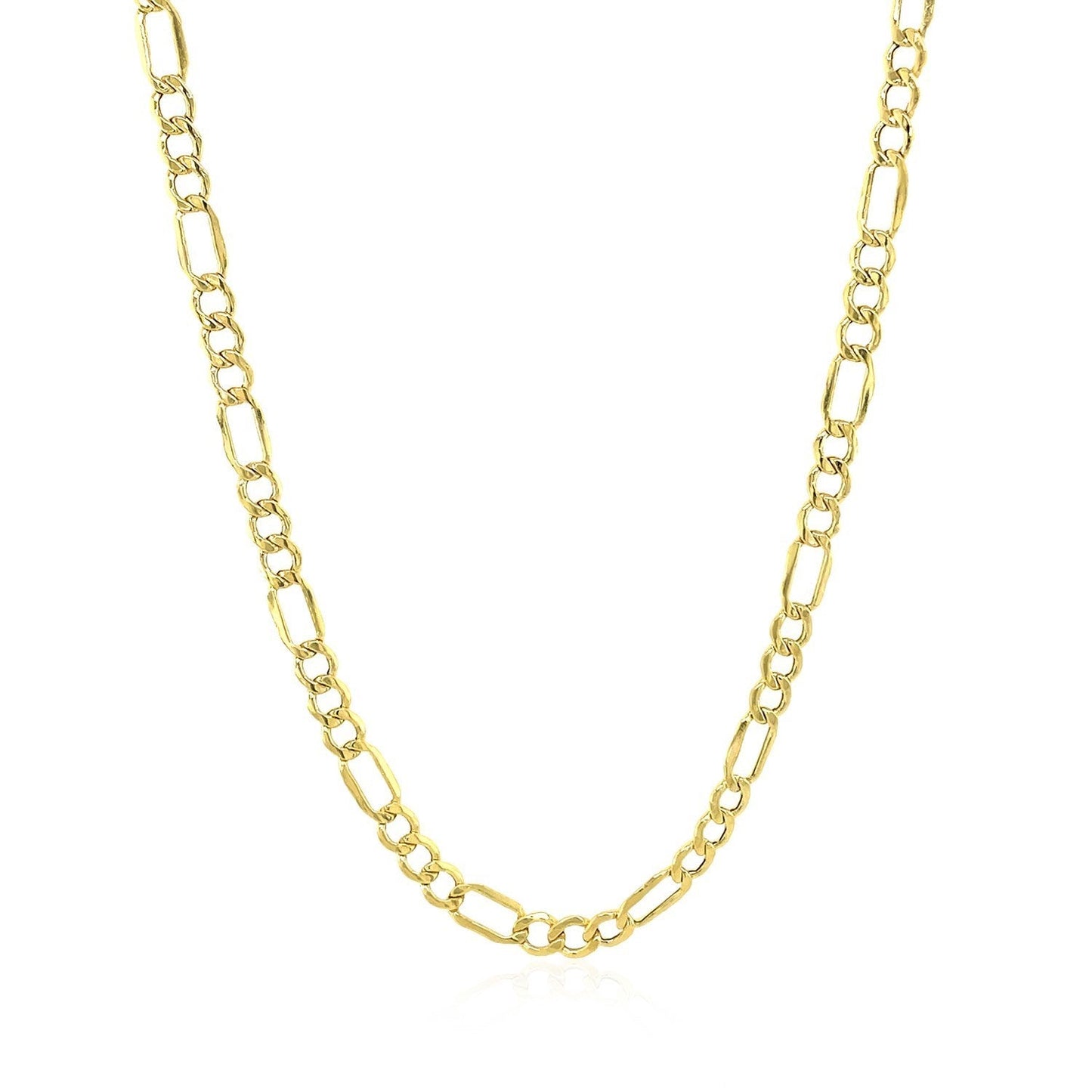 Cadena Fígaro Fina de Oro Amarillo de 14k y 3.5mm
