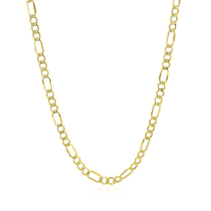 Cadena Fígaro Fina de Oro Amarillo de 14k y 3.5mm