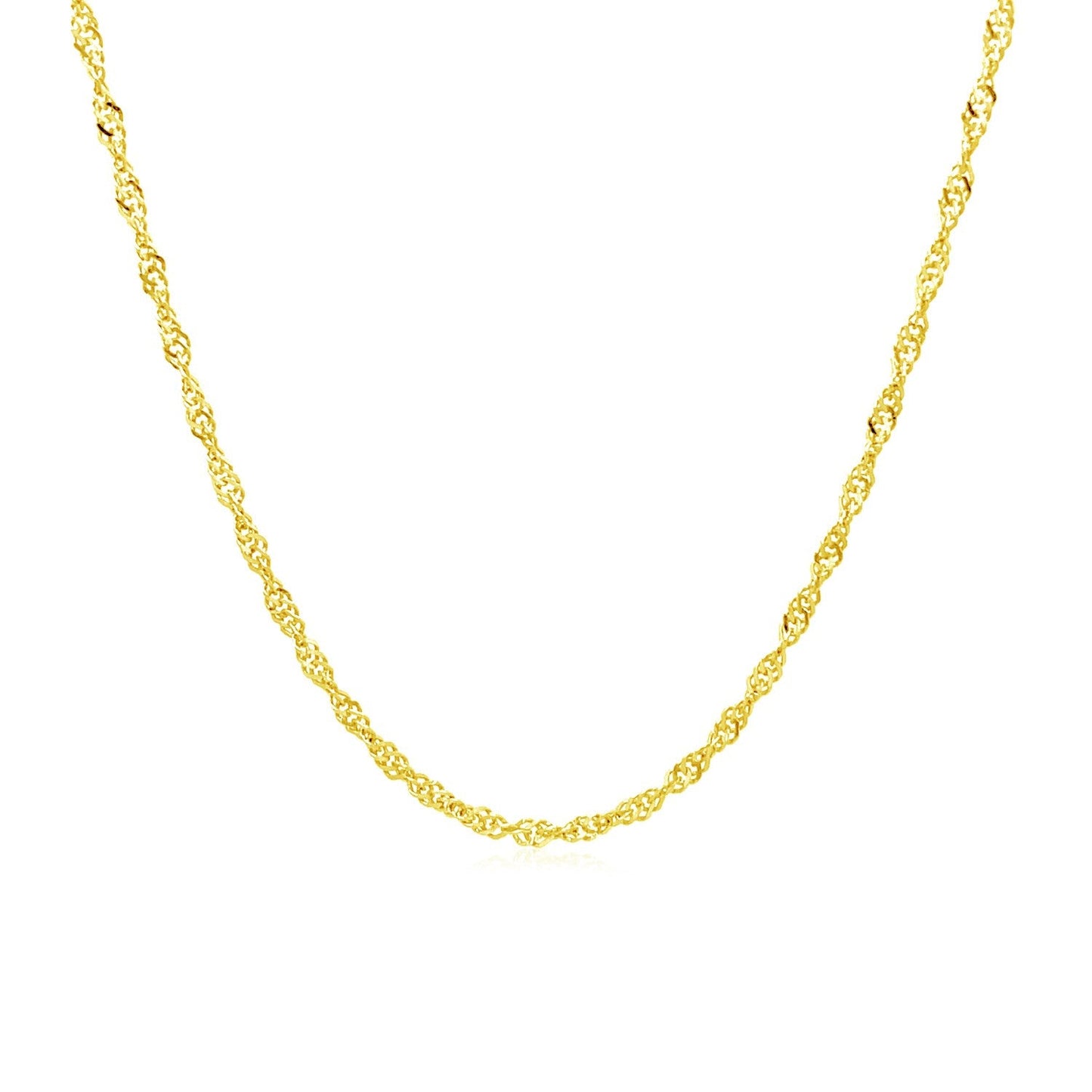 Cadena Singapur de oro amarillo de 10k y 1,5mm