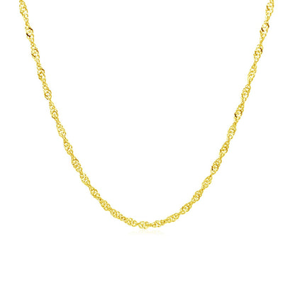 Cadena Singapur de oro amarillo de 10k y 1,5mm