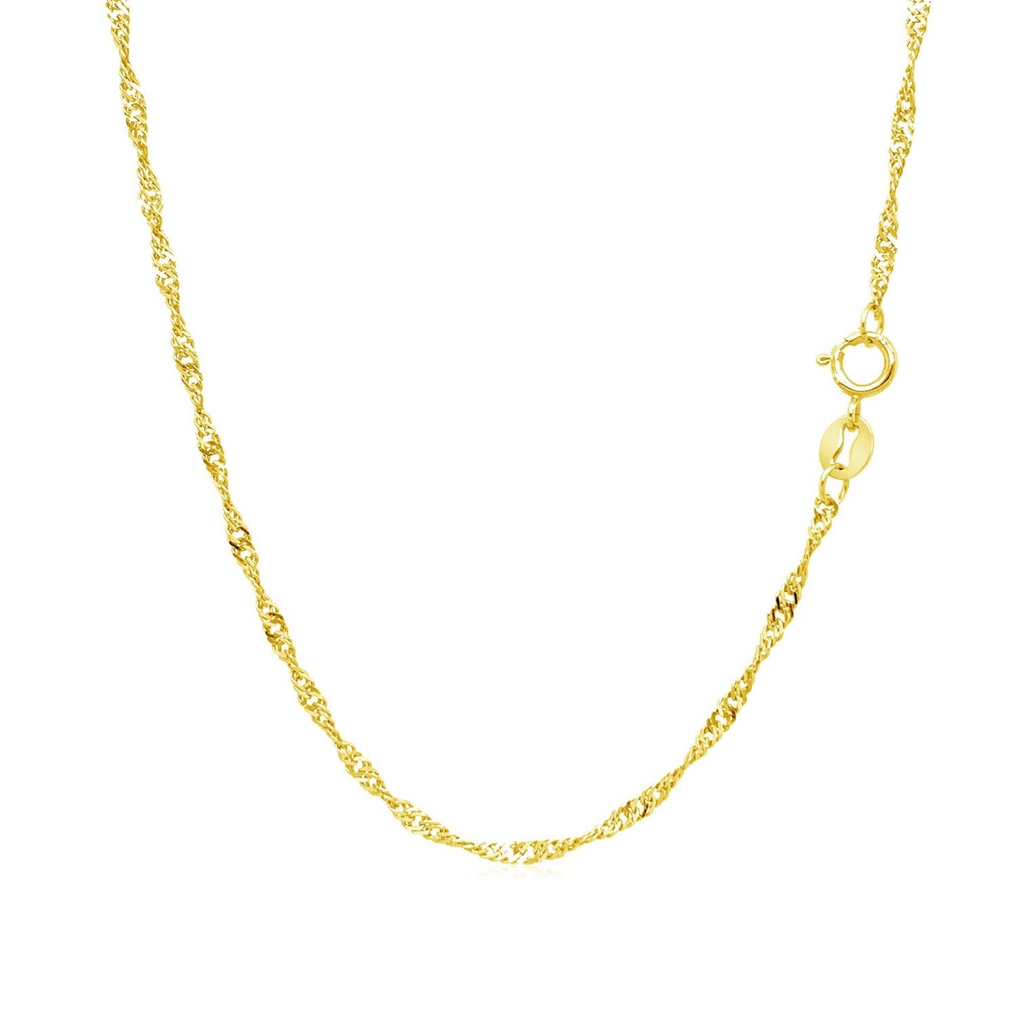 Cadena Singapur de oro amarillo de 10k y 1,5mm