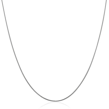Collar omega fino de oro blanco de 14k con motivo redondo