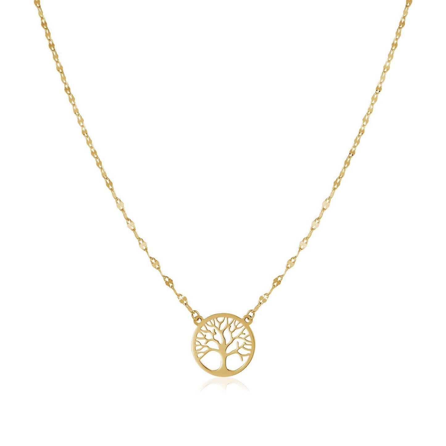 Collar Árbol de la Vida de Oro Amarillo de 14K