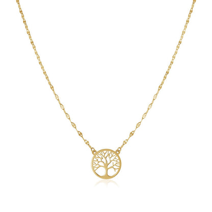 Collar Árbol de la Vida de Oro Amarillo de 14K