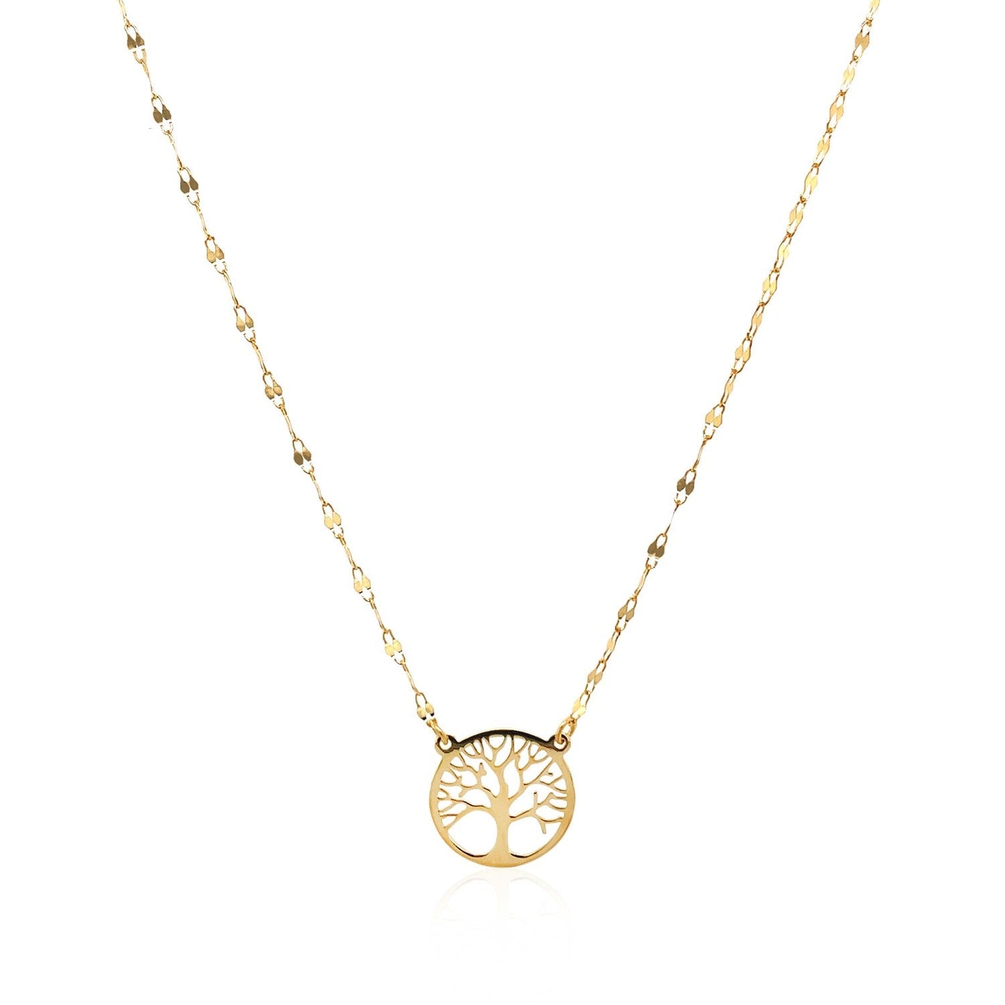 Collar Árbol de la Vida de Oro Amarillo de 14K