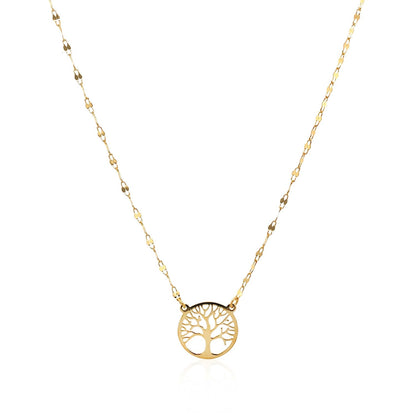 Collar Árbol de la Vida de Oro Amarillo de 14K