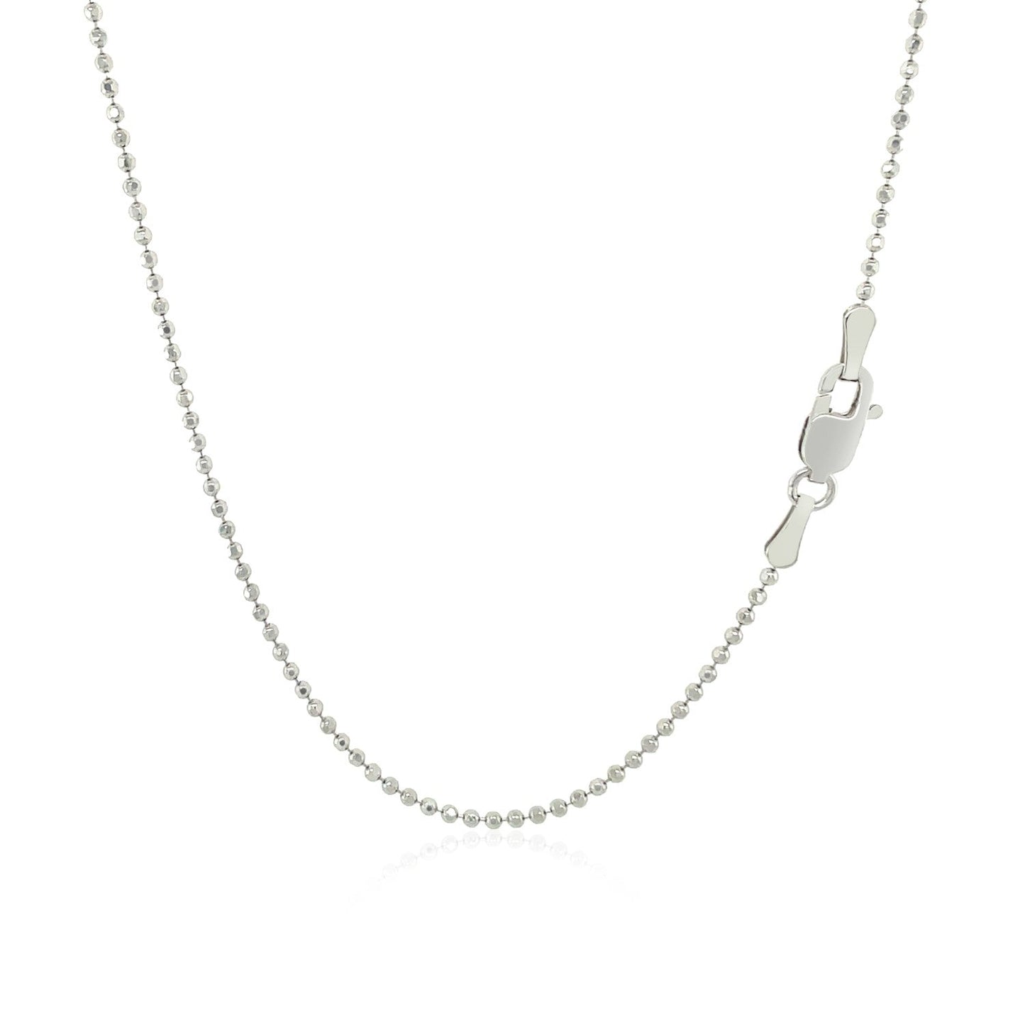 Cadena de cuentas facetadas de oro blanco de 14k de 1.2mm